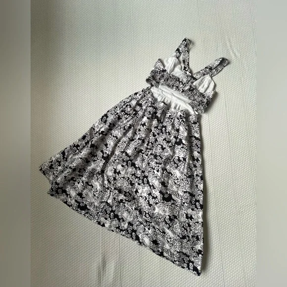 Anthropologie Black & White Floral Linen Midi Dress – Size M – NWT - Picture 4 of 6